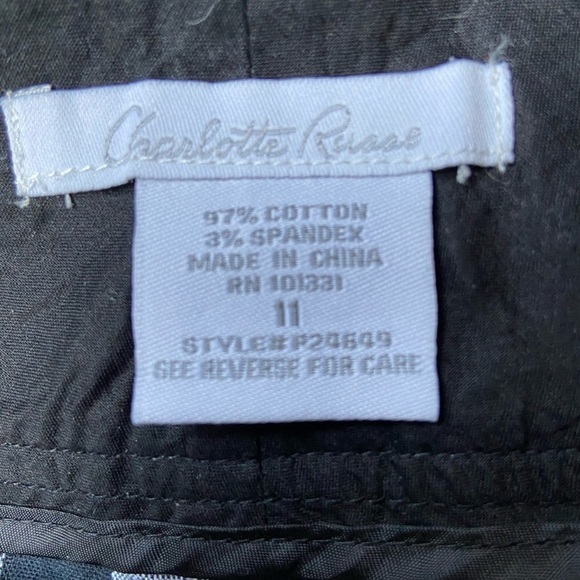 Charlotte Russe Black and White Patterned Shorts Checkered Plaid Size 11 Y2K - Picture 6 of 6